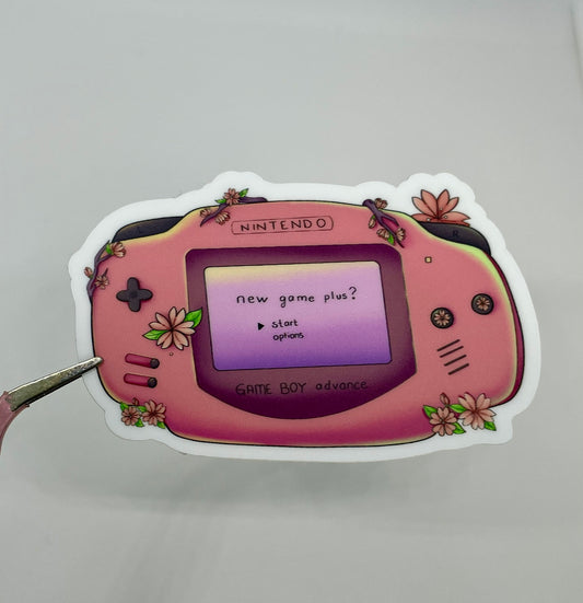 Retro Sakura: Gameboy Advance Matte Sticker