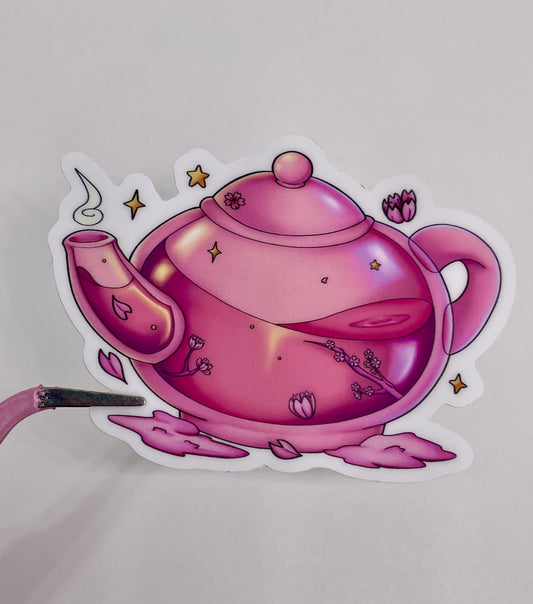 Sakura Foodie: Teapot Matte Sticker