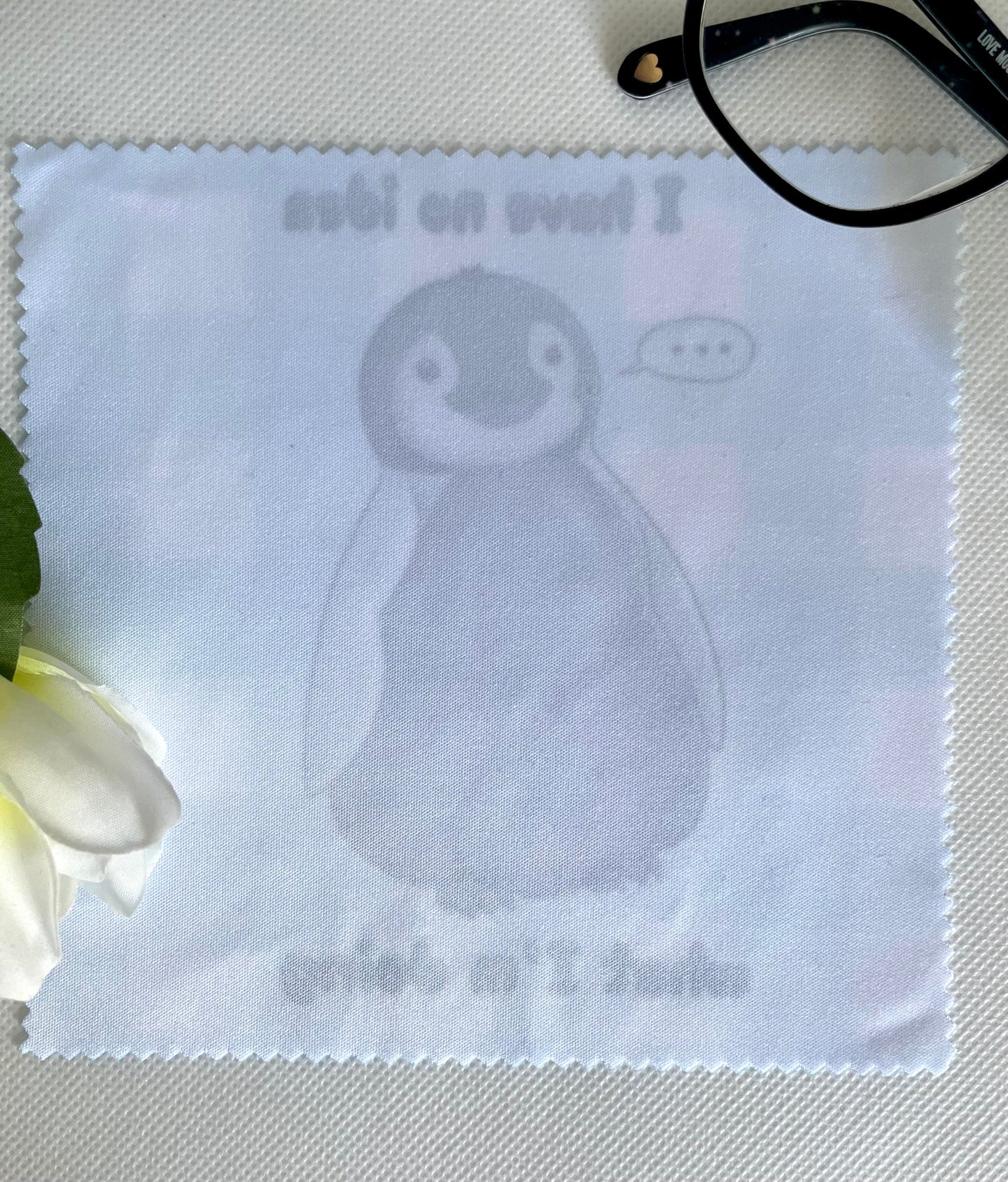 Confused Emperor Penguin Chick Glass Cloth