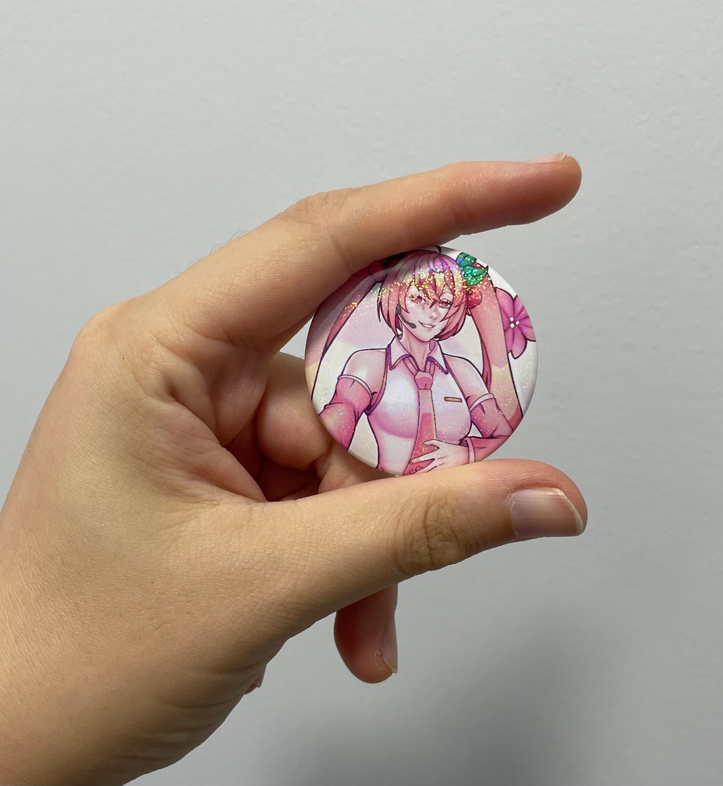 Vocaloid: Sakura Hatsune Miku Holographic Tinplate Badge