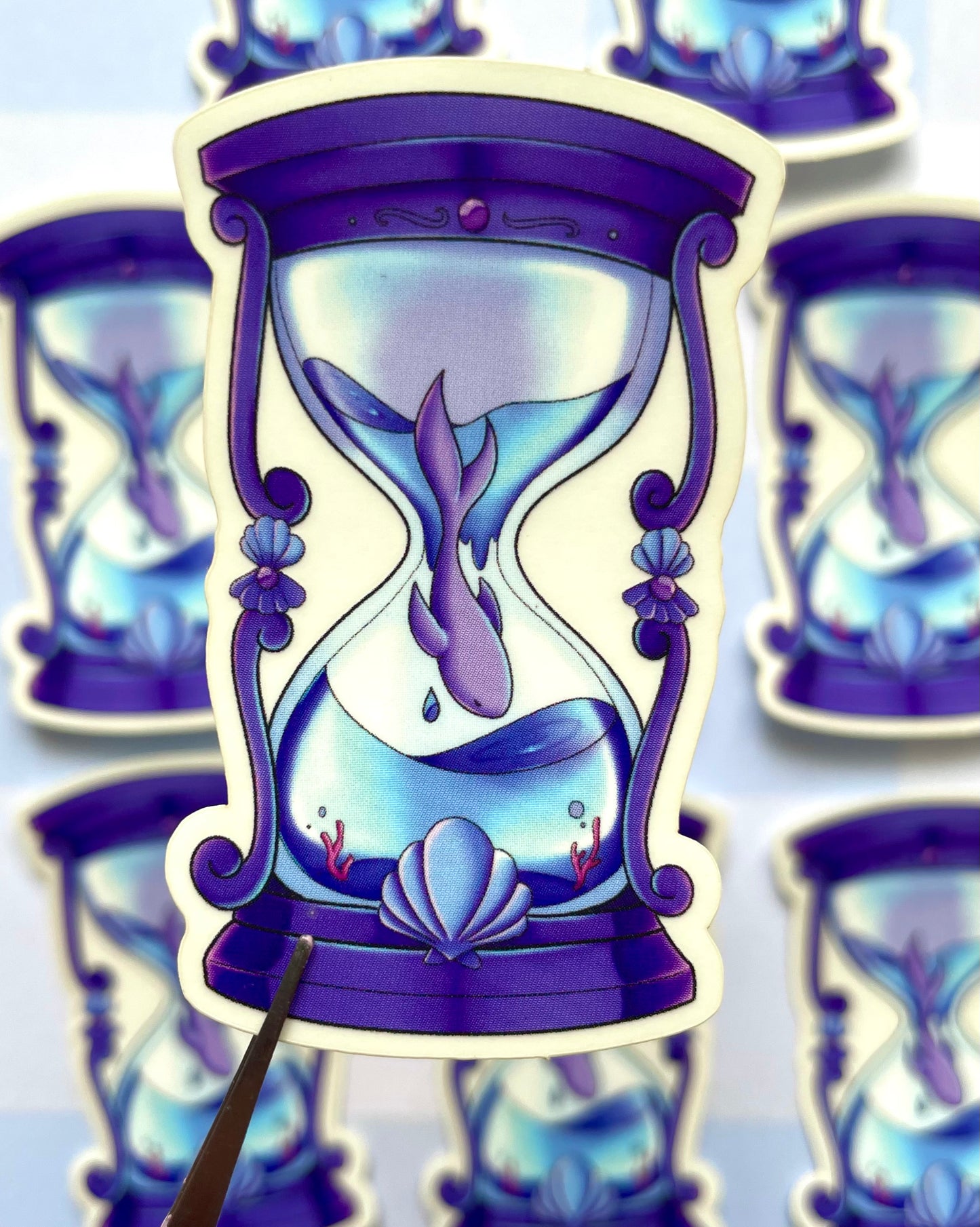 Ocean Hourglass Matte Transparent Sticker