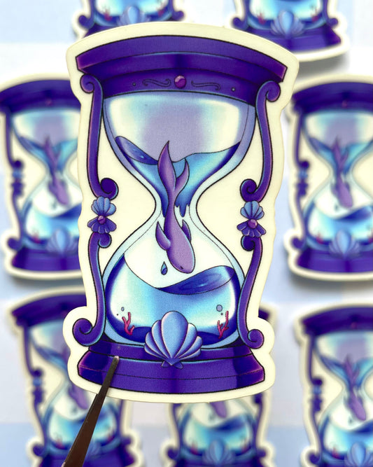 Ocean Hourglass Matte Transparent Sticker