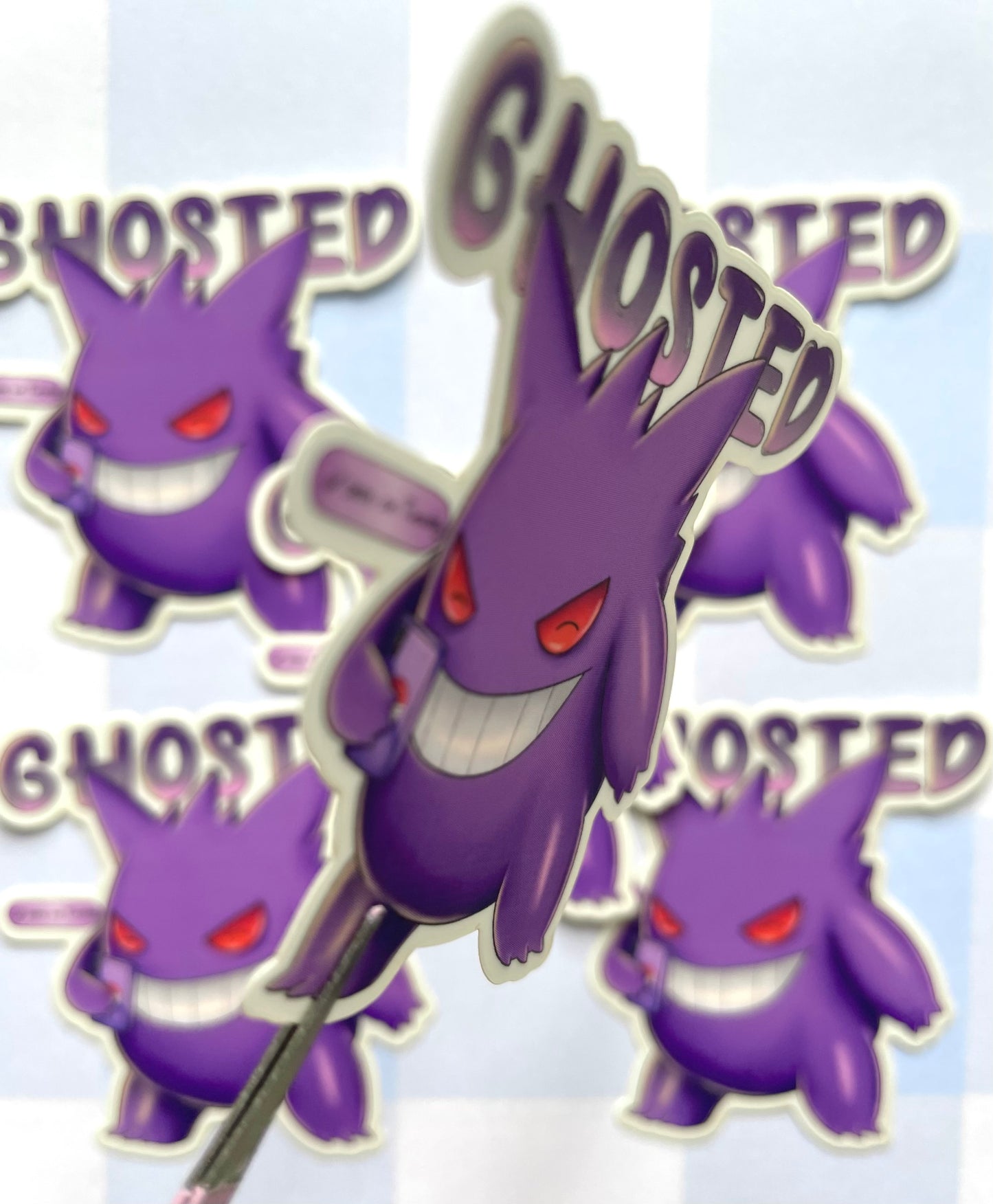 Gengar Ghosted Transparent Matte Sticker