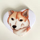 Shiba Inu Dog Portrait Heart Tinplate Badge