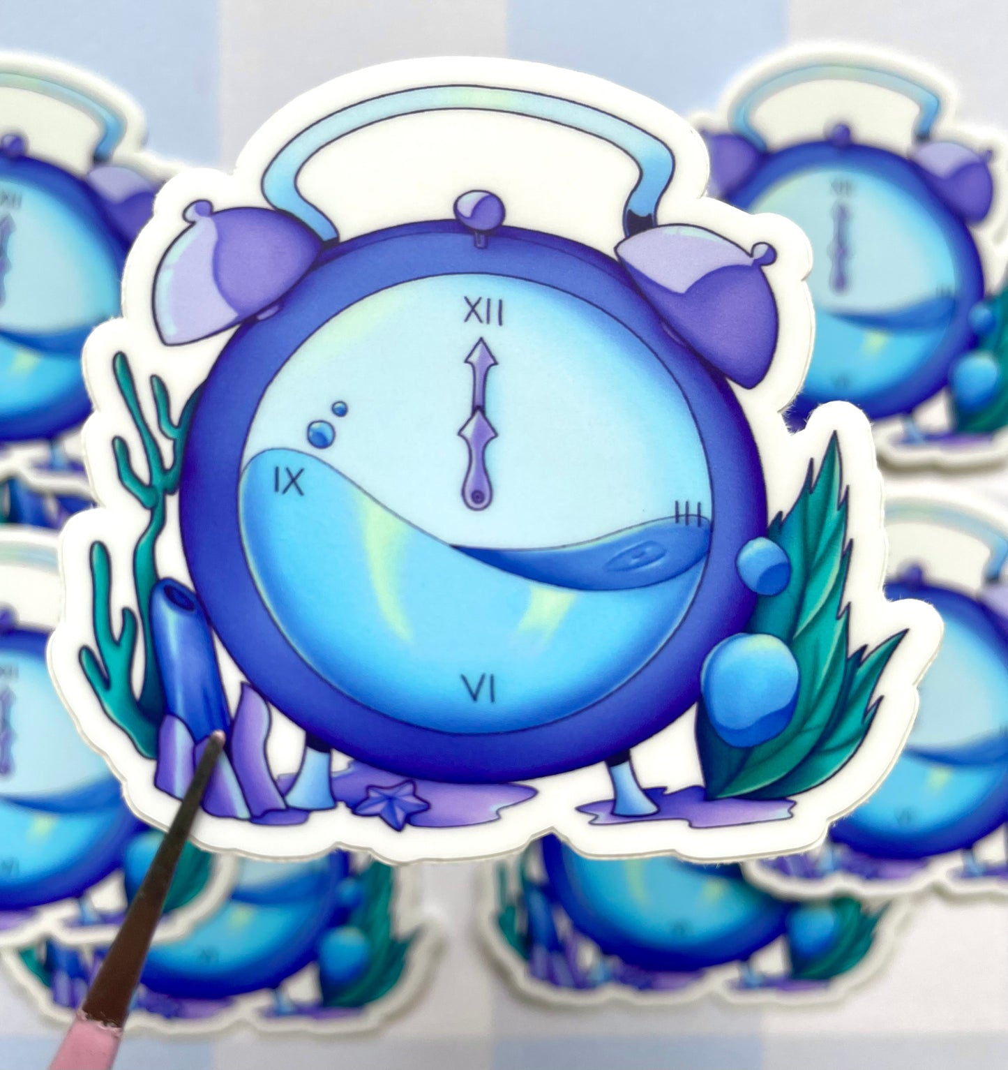 Ocean of Time: Alarm Clock Matte Vinyl Sticker