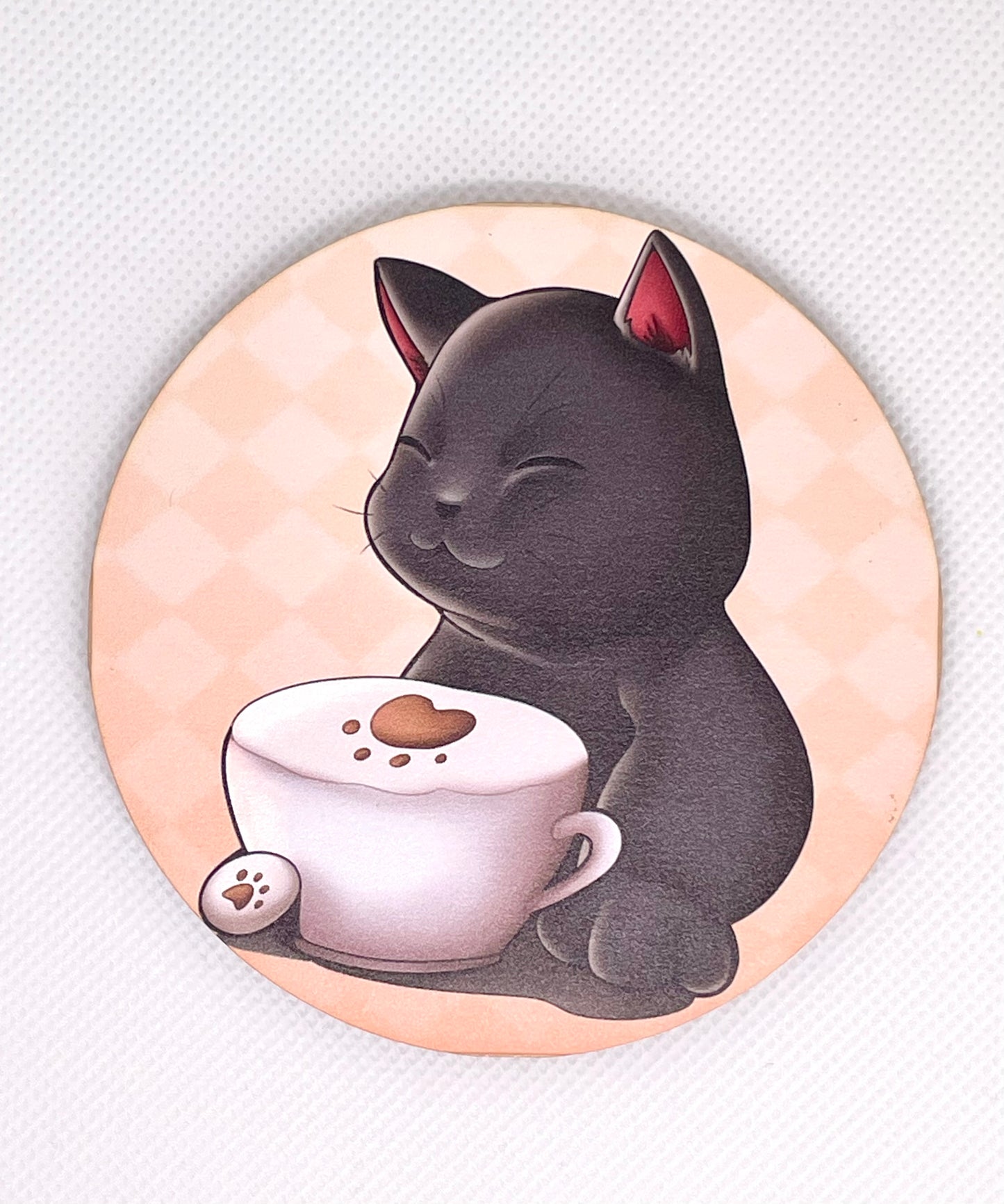 Catpuccino Wooden Coaster
