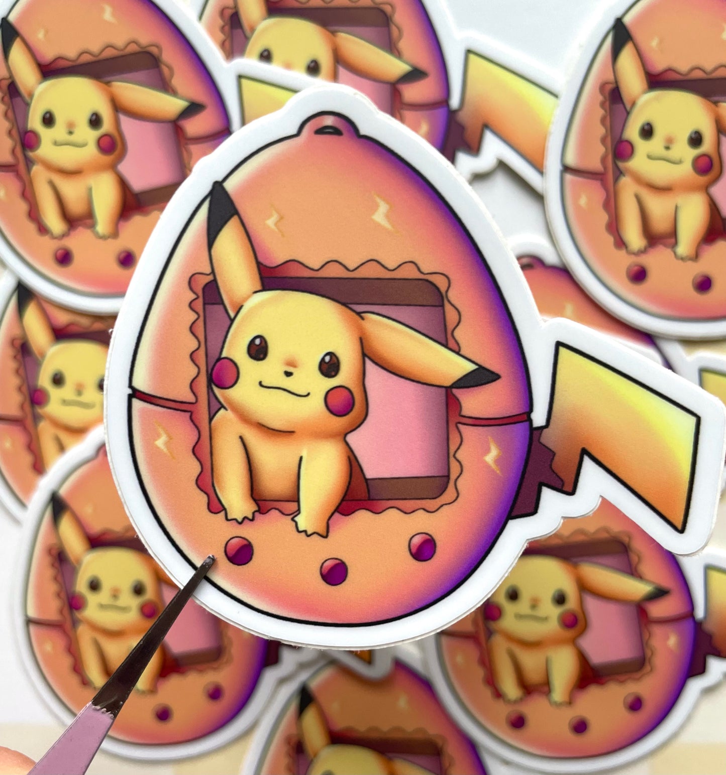Pokemon Tamagotchi Pikachu Matte Sticker