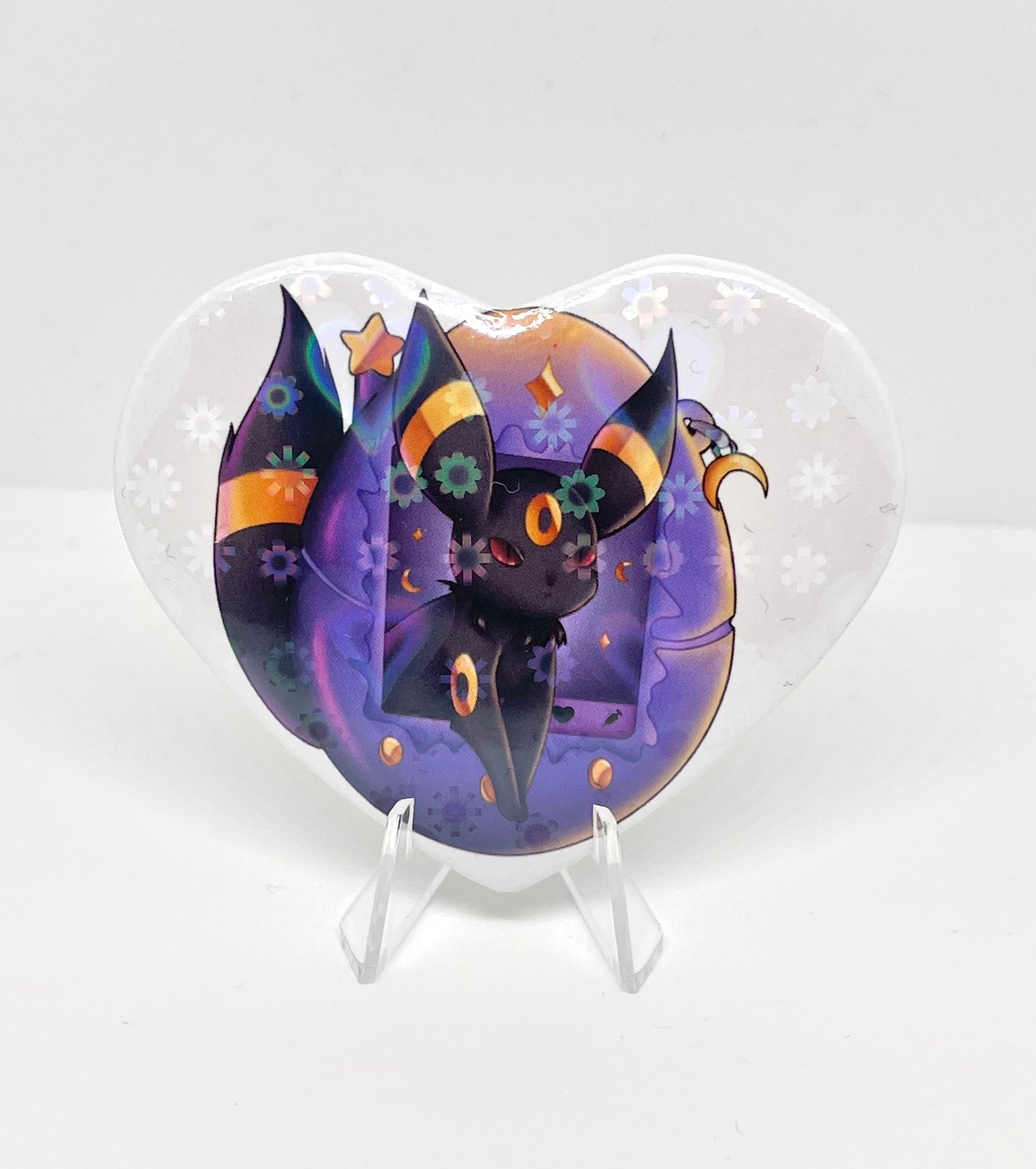 Pokemon: Umbreon Tamagotchi Heart Holographic Tinplate Badge