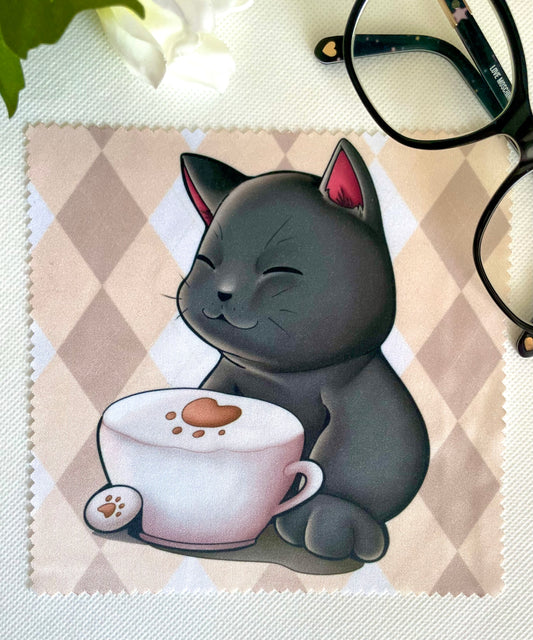 Coffee Cat Glass Cloth