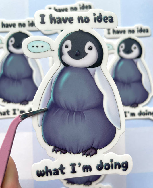 Pingouin confus 🐧 Autocollant mat