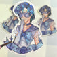 Sailor Mercury Heart Holographic Sticker