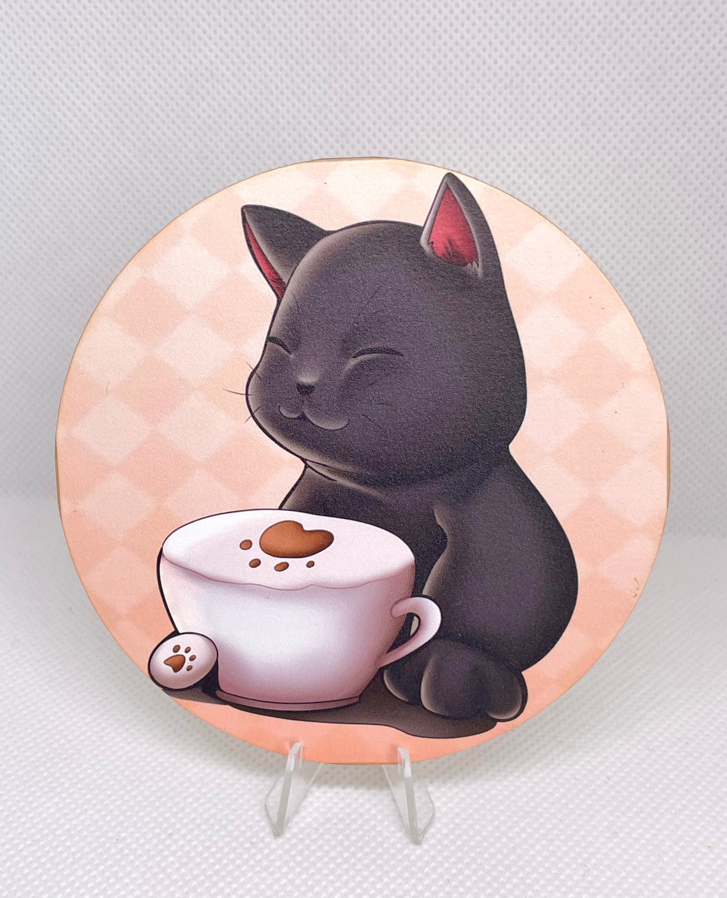 Catpuccino Wooden Coaster