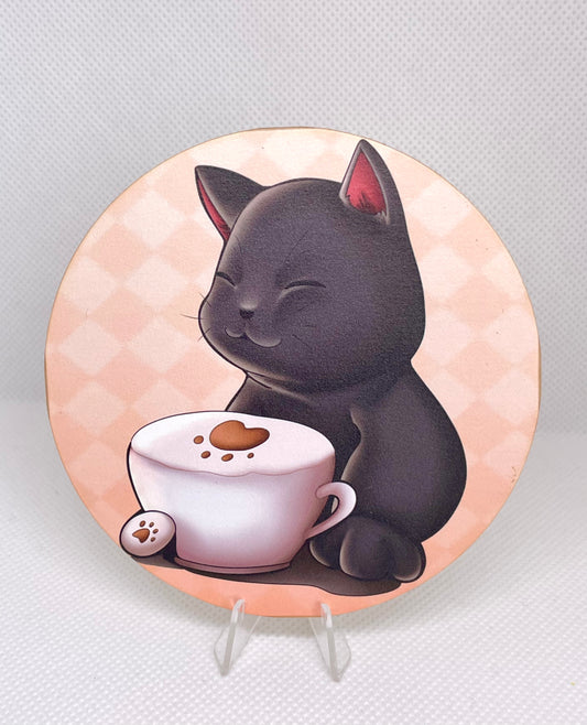 Catpuccino Wooden Coaster