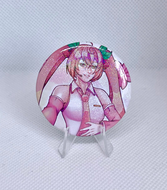 Vocaloid: Sakura Hatsune Miku Holographic Tinplate Badge