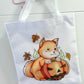 Halloween Shiba tote bag