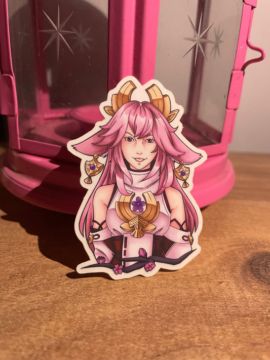 Yae Miko Transparent Matte Sticker